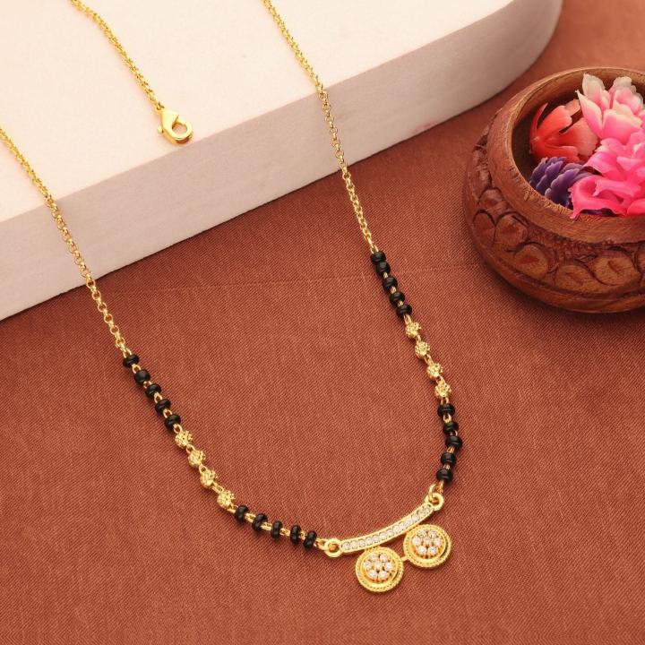 Micro gold polish manglsutra 1360 Designer artificial jewelry in mumbai